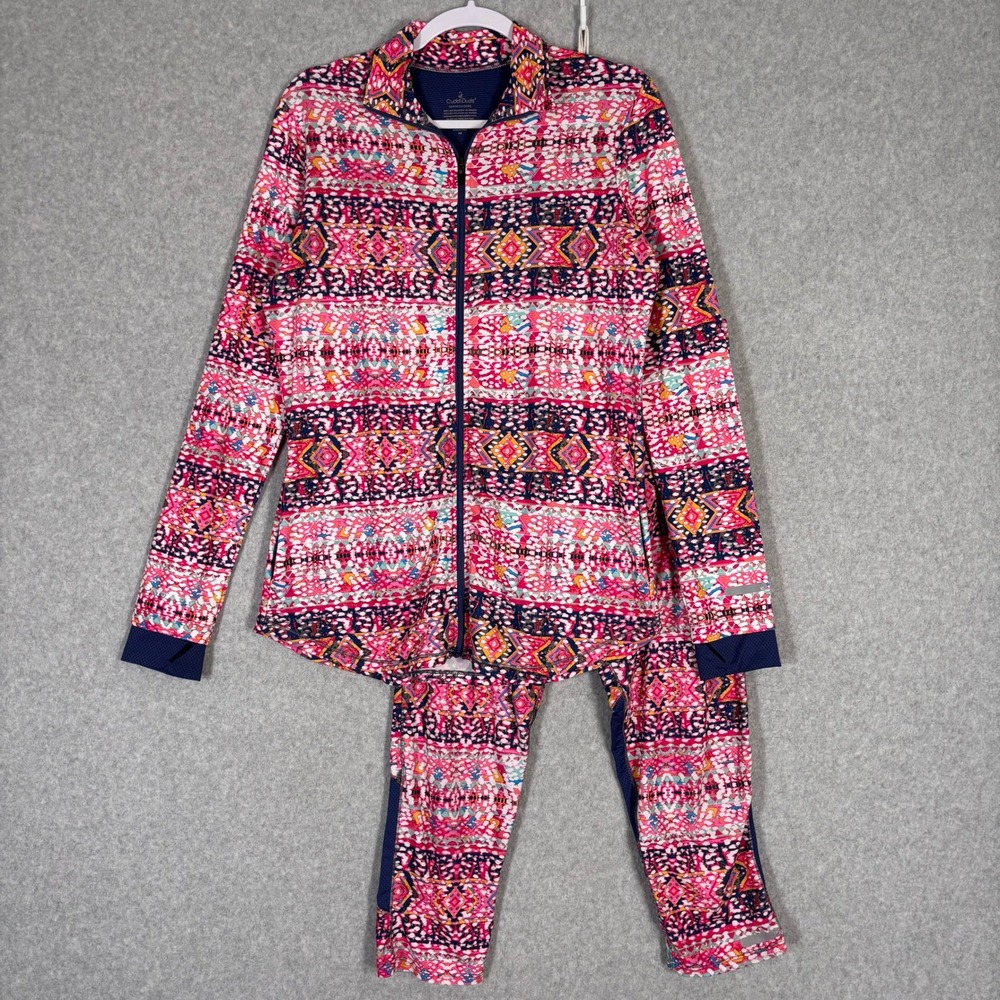Cuddl Duds SofTech Core Outfit Set‎ Medium Jacket Capri Thumb Holes Mesh Pocket